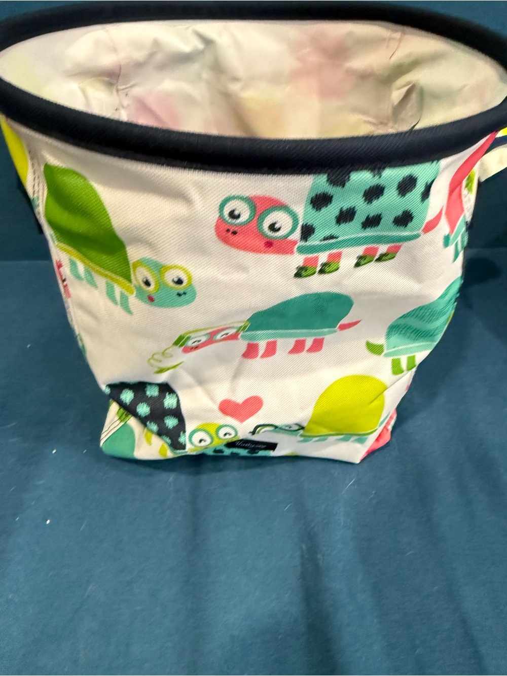thirty-one Kids Turtle Print Storage Bin - Cream, Green, Teal, Pink, Yellow